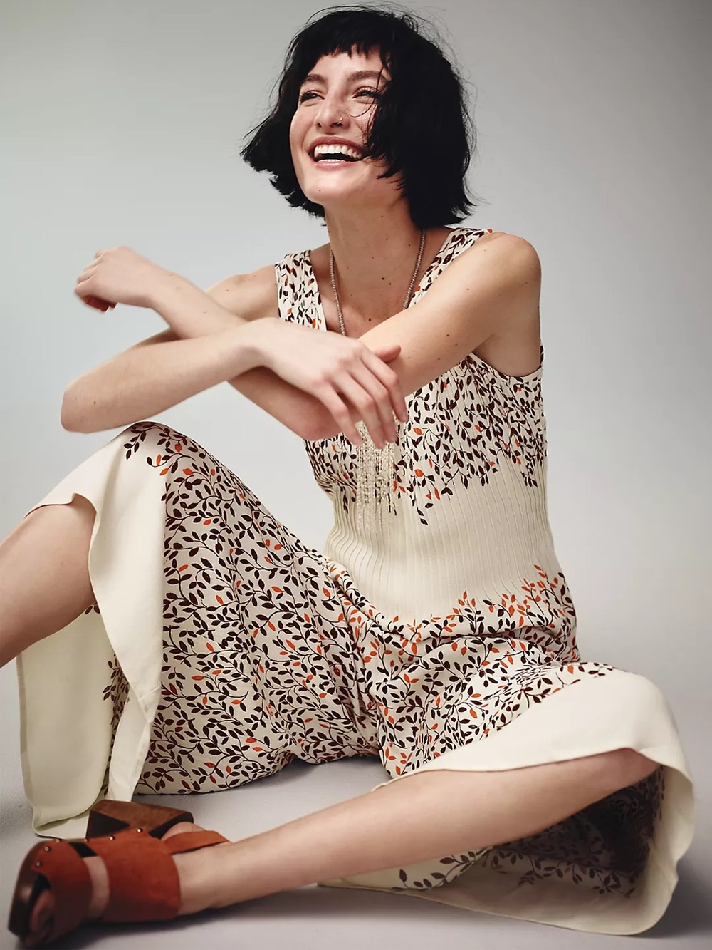 Anthropologie Kora Floral Wide-Leg Jumpsuit Small - Picture 4 of 7